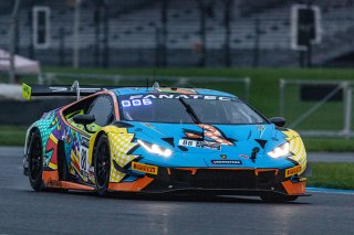 #88 Lamborghini Huracan GT3 Evo of Jason Harward and Madison Snow, Zelus Motorsports, GTWCA Pro-Am, SRO, Indianapolis Motor Speedway, Indianapolis, IN, USA, October 2021 | Sarah Weeks/SRO             