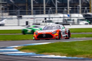 #63 Mercedes-AMG GT3 of David Askew, Ryan Dalziel and Scott Smithson, DXDT Racing, Intercontinental GT Challenge, GT3 Pro Am\SRO, Indianapolis Motor Speedway, Indianapolis, IN, USA, October 2021
 | Brian Cleary/SRO