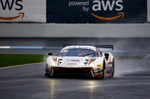 #61 Ferrari 488 GT3 of Jean-Claude Saada, Conrad Grunewald and Mark Kvamme, AF Corse, GTWCA Am, IGTC Am, SRO, Indianapolis Motor Speedway, Indianapolis, IN, USA, October 2021 | Brian Cleary/SRO