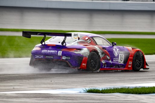 #19 Mercedes-AMG GT3 of Erin Vogel, Thomas Merrill, and Michael Cooper, DXDT Racing, GTWCA Pro-Am, IGTC GT3 Pro-Am, SRO, Indianapolis Motor Speedway, Indianapolis, IN, USA, October 2021 | Brian Cleary/SRO