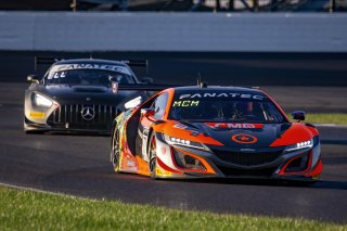 #77 Acura NSX GT3 Evo of Ashton Harrison, Matt McMurry and Mario Farnbacher, Compass Racing, GTWCA Pro-Am, IGTC Silver Cup, SRO, Indianapolis Motor Speedway, Indianapolis, IN, USA, October 2021 | Brian Cleary/SRO