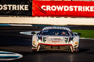 #61 Ferrari 488 GT3 of Jean-Claude Saada, Conrad Grunewald and Mark Kvamme, AF Corse, GTWCA Am, IGTC Am, SRO, Indianapolis Motor Speedway, Indianapolis, IN, USA, October 2021 | Sarah Weeks/SRO             