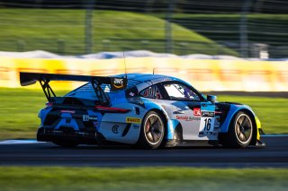 #16 Porsche GT3-R (991.2) of Adrian D'Silva, Jeff Kingsley and Nicholas Boulle, EBM Giga Racing, IGTC Pro-Am, SRO, Indianapolis Motor Speedway, Indianapolis, IN, USA, October 2021 | Fabian Lagunas/SRO