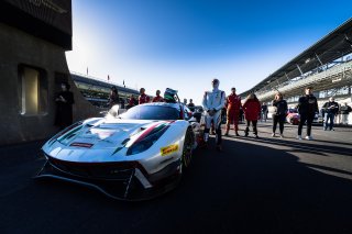 #61 Ferrari 488 GT3 of Jean-Claude Saada, Conrad Grunewald and Mark Kvamme, AF Corse, GTWCA Am, IGTC Am, SRO, Indianapolis Motor Speedway, Indianapolis, IN, USA, October 2021 | Fabian Lagunas/SRO