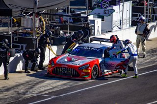 #63 Mercedes-AMG GT3 of David Askew, Ryan Dalziel and Scott Smithson, DXDT Racing, Intercontinental GT Challenge, GT3 Pro Am\SRO, Indianapolis Motor Speedway, Indianapolis, IN, USA, October 2021
 | Brian Cleary/SRO