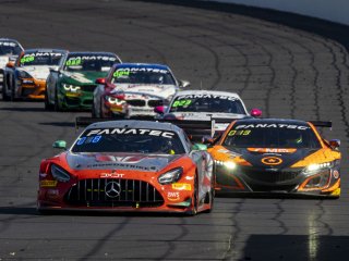 #63 Mercedes-AMG GT3 of David Askew, Ryan Dalziel and Scott Smithson, DXDT Racing, Intercontinental GT Challenge, GT3 Pro Am\SRO, Indianapolis Motor Speedway, Indianapolis, IN, USA, October 2021
 | Brian Cleary/SRO