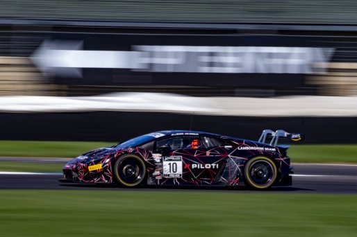 #10 Lamborghini Huracan GT3 Evo of Bill Sweedler, John Megrue, and Giacomo Altoe, TR3 Racing, IGTC GT3 Pro-Am, SRO, Indianapolis Motor Speedway, Indianapolis, IN, USA, October 2021 | Brian Cleary/SRO