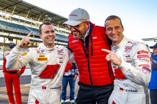 #25 Audi R8 LMS GT3 of Christopher Haase, Markus Winkelhock and Patric Niederhauser, Audi Sport Team Sainteloc, IGTC GT3 Pro, SRO, Indianapolis Motor Speedway, Indianapolis, IN, USA, October 2021 | Brian Cleary/SRO