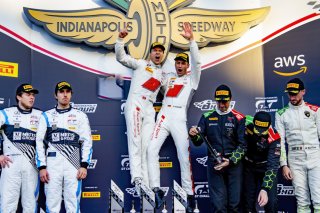 #25 Audi R8 LMS GT3 of Christopher Haase, Markus Winkelhock and Patric Niederhauser, Audi Sport Team Sainteloc, IGTC GT3 Pro, SRO, Indianapolis Motor Speedway, Indianapolis, IN, USA, October 2021 | Brian Cleary/SRO