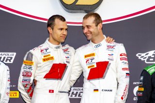 #25 Audi R8 LMS GT3 of Christopher Haase, Markus Winkelhock and Patric Niederhauser, Audi Sport Team Sainteloc, IGTC GT3 Pro, SRO, Indianapolis Motor Speedway, Indianapolis, IN, USA, October 2021 | Brian Cleary/SRO