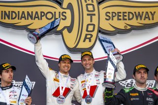 #25 Audi R8 LMS GT3 of Christopher Haase, Markus Winkelhock and Patric Niederhauser, Audi Sport Team Sainteloc, IGTC GT3 Pro, SRO, Indianapolis Motor Speedway, Indianapolis, IN, USA, October 2021 | Brian Cleary/SRO