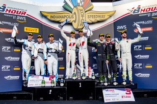 #25 Audi R8 LMS GT3 of Christopher Haase, Markus Winkelhock and Patric Niederhauser, Audi Sport Team Sainteloc, IGTC GT3 Pro, SRO, Indianapolis Motor Speedway, Indianapolis, IN, USA, October 2021 | Brian Cleary/SRO