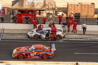 #61 Ferrari 488 GT3 of Jean-Claude Saada, Conrad Grunewald and Mark Kvamme, AF Corse, GTWCA Am, IGTC Am, SRO, Indianapolis Motor Speedway, Indianapolis, IN, USA, October 2021 | SRO Motorsports Group