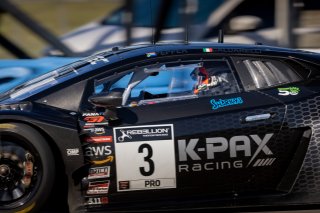 #3 Lamborghini Huracan GT3 of Jordan Pepper and Andrea Caldarelli, K-PAX Racing, GTWCA Pro, Sebring International Raceway, Sebring, FL, September 2021. | Regis Lefebure/SRO