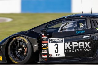 #3 Lamborghini Huracan GT3 of Jordan Pepper and Andrea Caldarelli, K-PAX Racing, GTWCA Pro, Sebring International Raceway, Sebring, FL, September 2021. | Regis Lefebure/SRO