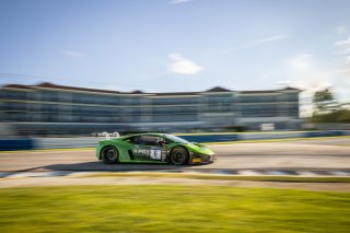 #6 Lamborghini Huracan GT3 of Corey Lewis and Giovanni Venturini, K-PAX Racing, Fanatec GT World Challenge America powered by AWS, Pro, SRO America, Sebring International Raceway, Sebring, FL, September 2021. | Regis Lefebure/SRO