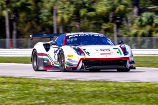 #61 Ferrari 488 GT3 of Jean-Claude Saada and Conrad Grunewald, AF Corse, Fanatec GT World Challenge America powered by AWS, Am, SRO America, Sebring International Raceway, Sebring, FL, September 2021.
 | Brian Cleary/SRO