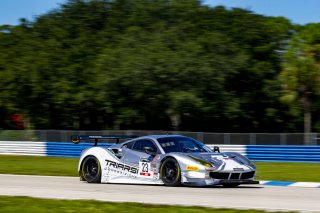 #23 Ferrari 488 GT3 of Charlie Scardina and Onofrio Triarsi, Triarsi Competizione, GT World Challenge America, AM, SRO America, Sebring International Raceway, Sebring, FL, September 2021. | Brian Cleary/SRO