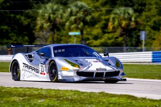 #23 Ferrari 488 GT3 of Charlie Scardina and Onofrio Triarsi, Triarsi Competizione, GT World Challenge America, AM, SRO America, Sebring International Raceway, Sebring, FL, September 2021. | Brian Cleary/SRO