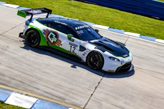 #12 Aston Martin Vantage AMR GT3 of Drew Staveley and Frank Gannett, Ian Lacy Racing, Fanatec GT World Challenge America powered by AWS, Pro-Am, SRO America, Sebring International Raceway, Sebring, FL, September 2021. | Brian Cleary/SRO