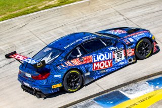 #96 BMW F13 M6 GT3 of Michael Dinan and Robby Foley, Turner Motorsport, Fanatec GT World Challenge America powered by AWS, Pro, SRO America, Sebring International Raceway, Sebring, FL, September 2021.
 | Brian Cleary/SRO