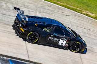 #3 Lamborghini Huracan GT3 of Jordan Pepper and Andrea Caldarelli, K-PAX Racing, GTWCA Pro, Sebring International Raceway, Sebring, FL, September 2021. | Brian Cleary/SRO