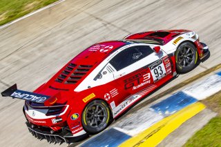 #93 Acura NSX GT3 of Taylor Hagler and Dakota Dickerson, Racers Edge Motorsports, Fanatec GT World Challenge America powered by AWS, Pro-Am, SRO America, Sebring International Raceway, Sebring, FL, September 2021. | Brian Cleary/SRO
