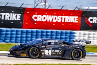 #3 Lamborghini Huracan GT3 of Jordan Pepper and Andrea Caldarelli, K-PAX Racing, GTWCA Pro, Sebring International Raceway, Sebring, FL, September 2021. | Brian Cleary/SRO