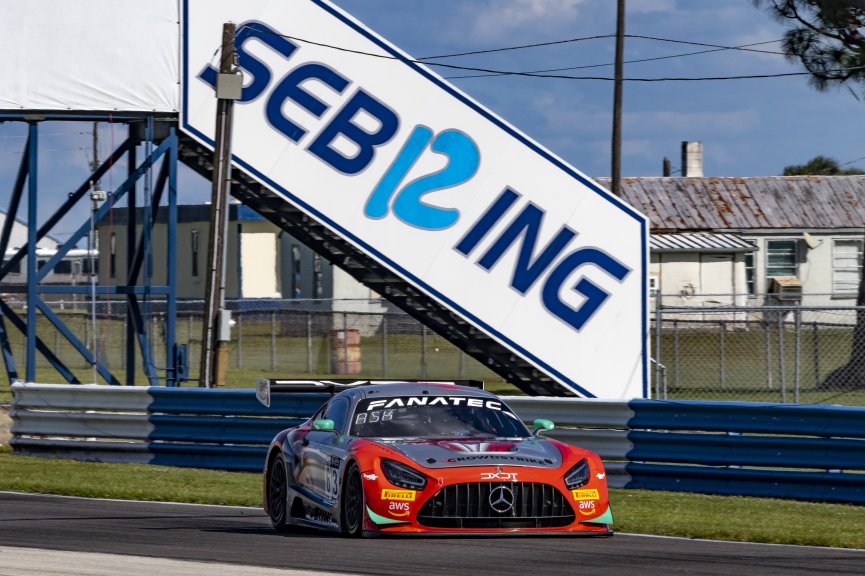 #63 Mercedes-AMG GT3 of David Askew and Ryan Dalziel, DXDT Racing, Fanatec GT World Challenge America powered by AWS, Pro-Am, SRO America, Sebring International Raceway, Sebring, FL, September 2021.
