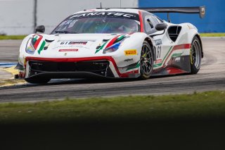 #61 Ferrari 488 GT3 of Jean-Claude Saada and Conrad Grunewald, AF Corse, Fanatec GT World Challenge America powered by AWS, Am, SRO America, Sebring International Raceway, Sebring, FL, September 2021.
 | Regis Lefebure/SRO