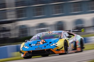 #88 Lamborghini Huracan GT3 of Jason Harward and Madison Snow, Zelus Racing, Fanatec GT World Challenge America powered by AWS, Pro-Am, SRO America, Sebring International Raceway, Sebring, FL, September 2021.
 | Regis Lefebure/SRO
