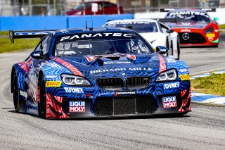 #96 BMW F13 M6 GT3 of Michael Dinan and Robby Foley, Turner Motorsport, Fanatec GT World Challenge America powered by AWS, Pro, SRO America, Sebring International Raceway, Sebring, FL, September 2021.
 | Brian Cleary/SRO