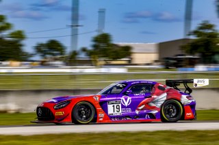 #19 Mercedes-AMG GT3 of Erin Vogel and Michael Cooper, DXDT Racing, Fanatec GT World Challenge America powered by AWS, Pro-Am, SRO America, Sebring International Raceway, Sebring, FL, September 2021.
 | Brian Cleary/SRO