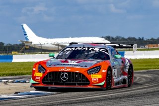 #63 Mercedes-AMG GT3 of David Askew and Ryan Dalziel, DXDT Racing, Fanatec GT World Challenge America powered by AWS, Pro-Am, SRO America, Sebring International Raceway, Sebring, FL, September 2021.
 | Brian Cleary/SRO