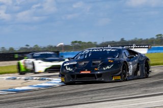 #3 Lamborghini Huracan GT3 of Jordan Pepper and Andrea Caldarelli, K-PAX Racing, GTWCA Pro, Sebring International Raceway, Sebring, FL, September 2021. | Brian Cleary/SRO