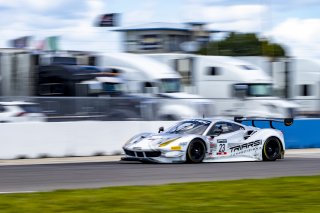 #23 Ferrari 488 GT3 of Charlie Scardina and Onofrio Triarsi, Triarsi Competizione, GT World Challenge America, AM, SRO America, Sebring International Raceway, Sebring, FL, September 2021. | Brian Cleary/SRO