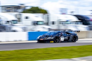#3 Lamborghini Huracan GT3 of Jordan Pepper and Andrea Caldarelli, K-PAX Racing, GTWCA Pro, Sebring International Raceway, Sebring, FL, September 2021. | Brian Cleary/SRO