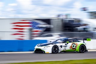 #12 Aston Martin Vantage AMR GT3 of Drew Staveley and Frank Gannett, Ian Lacy Racing, Fanatec GT World Challenge America powered by AWS, Pro-Am, SRO America, Sebring International Raceway, Sebring, FL, September 2021. | Brian Cleary/SRO
