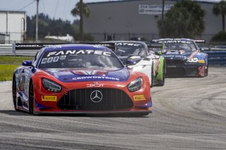 #19 Mercedes-AMG GT3 of Erin Vogel and Michael Cooper, DXDT Racing, Fanatec GT World Challenge America powered by AWS, Pro-Am, SRO America, Sebring International Raceway, Sebring, FL, September 2021.
 | Brian Cleary/SRO