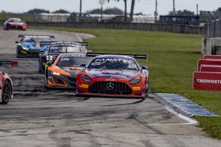#19 Mercedes-AMG GT3 of Erin Vogel and Michael Cooper, DXDT Racing, Fanatec GT World Challenge America powered by AWS, Pro-Am, SRO America, Sebring International Raceway, Sebring, FL, September 2021.
 | Brian Cleary/SRO