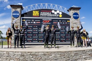 #3 Lamborghini Huracan GT3 of Andrea Caldarelli and Jordan Pepper, K-PAX Racing, GT World Challenge America, Pro, SRO America, Sebring International Raceway, Sebring, FL, September 2021. | Brian Cleary/SRO