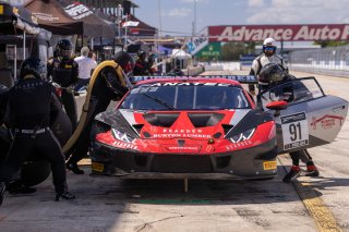 #91 Lamborghini Huracan GT3 of Jeff Burton and Vesko Kozarov, Rearden Racing, GTWCA, Pro-Am, Sebring International Raceway, Sebring, FL, September 2021. | Regis Lefebure/SRO