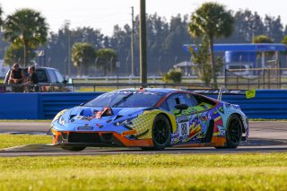 #88 Lamborghini Huracan GT3 of Jason Harward and Madison Snow, Zelus Racing, Fanatec GT World Challenge America powered by AWS, Pro-Am, SRO America, Sebring International Raceway, Sebring, FL, September 2021.
 | Dave Green/SRO              