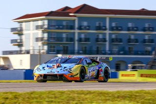 #88 Lamborghini Huracan GT3 of Jason Harward and Madison Snow, Zelus Racing, Fanatec GT World Challenge America powered by AWS, Pro-Am, SRO America, Sebring International Raceway, Sebring, FL, September 2021.
 | Dave Green/SRO              