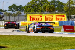 #88 Lamborghini Huracan GT3 of Jason Harward and Madison Snow, Zelus Racing, Fanatec GT World Challenge America powered by AWS, Pro-Am, SRO America, Sebring International Raceway, Sebring, FL, September 2021.
 | Dave Green/SRO              