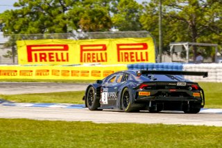 #3 Lamborghini Huracan GT3 of Andrea Caldarelli and Jordan Pepper, K-PAX Racing, GT World Challenge America, Pro, SRO America, Sebring International Raceway, Sebring, FL, September 2021. | Dave Green/SRO              