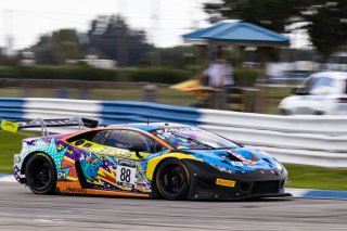 #88 Lamborghini Huracan GT3 of Jason Harward and Madison Snow, Zelus Racing, Fanatec GT World Challenge America powered by AWS, Pro-Am, SRO America, Sebring International Raceway, Sebring, FL, September 2021.
 | Regis Lefebure/SRO