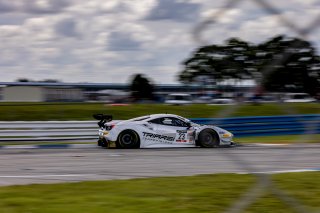 #23 Ferrari 488 GT3 of Charlie Scardina and Onofrio Triarsi, Triarsi Competizione, GT World Challenge America, AM, SRO America, Sebring International Raceway, Sebring, FL, September 2021. | Regis Lefebure/SRO