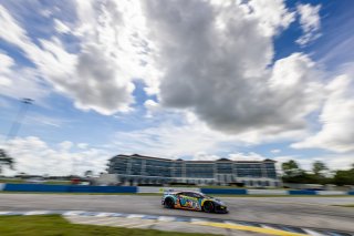 #88 Lamborghini Huracan GT3 of Jason Harward and Madison Snow, Zelus Racing, Fanatec GT World Challenge America powered by AWS, Pro-Am, SRO America, Sebring International Raceway, Sebring, FL, October 2021. | Regis Lefebure/SRO