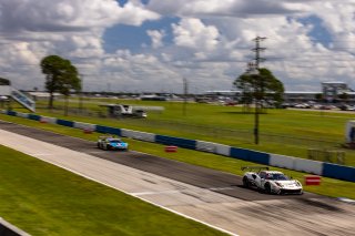 #61 Ferrari 488 GT3 of Jean-Claude Saada and Conrad Grunewald, AF Corse, Fanatec GT World Challenge America powered by AWS, Am, SRO America, Sebring International Raceway, Sebring, FL, October 2021. | Regis Lefebure/SRO